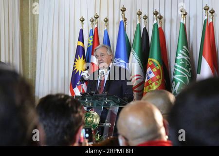 News Bilder des Tages 200217 -- ISLAMABAD, 17. Februar 2020 -- UN-Generalsekretär Antonio Guterres spricht auf einer Pressekonferenz in Islamabad, Pakistan, am 16. Februar 2020. UN-Generalsekretär Antonio Guterres äußerte hier am Sonntag Vertrauen in Chinas große Anstrengungen zur Bekämpfung des aktuellen Ausbruchs der neuartigen Coronavirus-Pneumonie oder COVID-19. PAKISTAN-UN-ANTONIO GUTERRES-CHINA-CORONAVIRUS-CONFIDENCE JIANGXCHAO PUBLICATIONXNOTXINXCHN Stockfoto