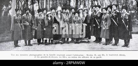 Fotografie von Zar Nikolaus II. Und der Kaiserfamilie, Sankt Petersburg, 1917, Russland Stockfoto