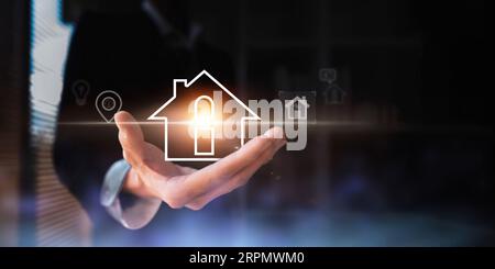 Immobilienanlage, Kauf, Besitz und Verkauf von Immobilien für den Profit Cashflow, Immobilienanlage erbringt finanzielle Erträge Immobilienmarkt Stockfoto