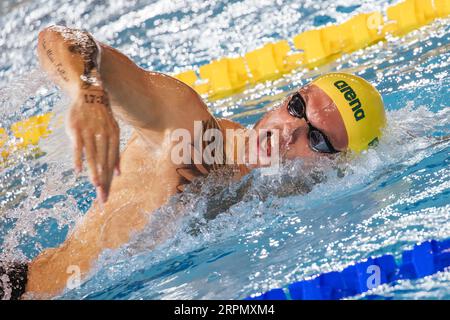 MELBOURNE, AUSTRALIEN, 16. DEZEMBER: Kyle CHALMERS (aus) beim 4 x 200 m Freestyle-Finale der Männer am vierten Tag des FINA World Short Course 2022 Stockfoto