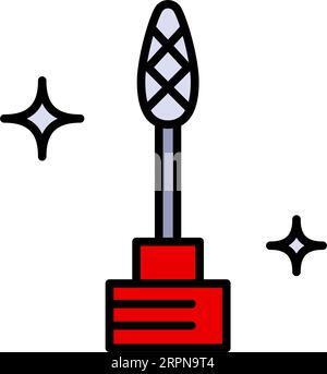 Fräser für Maniküre. Symbol Farbe für Kutikulaentfernung. Schild „Automatic Manicure Machine“ (Automatische Maniküre). Nagel mit Fräser für Maniküre. Flach, einfache Ausführung, VEC Stock Vektor
