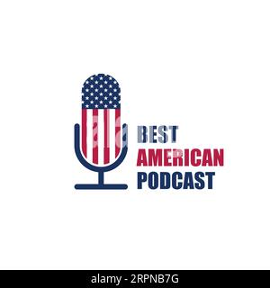 USA Podcast-Mikrofon Stock Vektor