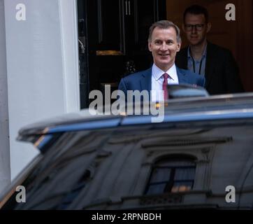London, Großbritannien. September 2023. Jeremy Hunt, Schatzkanzler, verlässt die 11 Downing Street London. Quelle: Ian Davidson/Alamy Live News Stockfoto