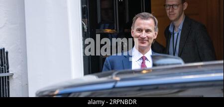 London, Großbritannien. September 2023. Jeremy Hunt, Schatzkanzler 11 Downing Street London. Quelle: Ian Davidson/Alamy Live News Stockfoto