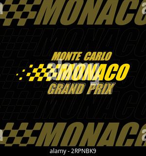 Sportrennen Grand Prix Monaco gelber Hintergrund Stock Vektor