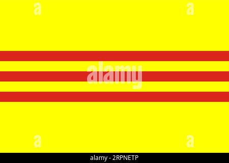 Die vorherige Nationalflagge in Gelb mit roten Streifen des Staates Südvietnam Stock Vektor