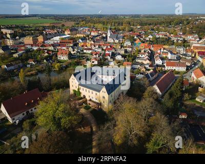 Schloss Frohburg ist ein Gebäudekomplex im kleinen Sächsischen Frohburg im Stadtteil Leipzig. Das sind mehrere hundert Jahre Stockfoto