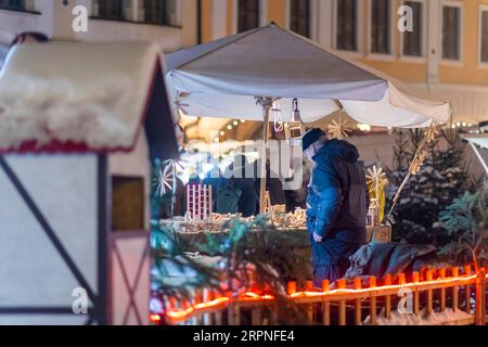 Weihnachtsmarkt in der Altstadt von Goerlitz Stockfoto