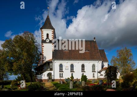 Großweitzschen ist eine Großgemeinde im Norden des Landkreises Mittelsachsen, Freistaat Sachsen. Großweitzschen Kirche Stockfoto