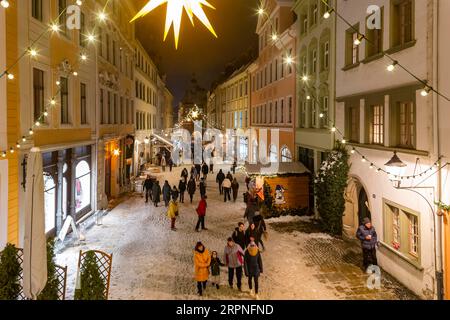 Weihnachtsmarkt in der Altstadt von Goerlitz Stockfoto