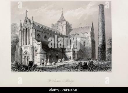 St. Canice, Kilkenny die Landschaft und Antiquitäten Irlands von Bartlett, W. H. (William Henry), 1809-1854, Illustrator.Band 1. London: G. Virtue 1842 William Henry Bartlett (26. März 1809 – 13. September 1854) war ein britischer Künstler, der vor allem für seine zahlreichen Zeichnungen in Stahlstichen bekannt war. Stockfoto