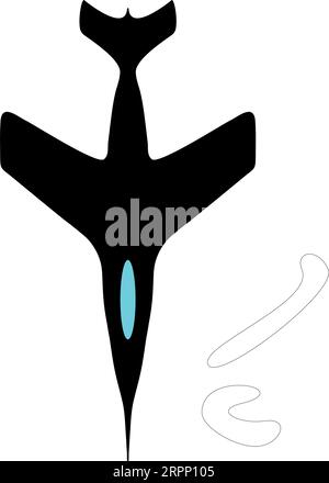 Eine Silhouettendarstellung eines Jet-Jägers Stock Vektor