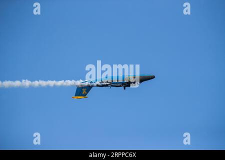 Flugschau, Saab 105, SK 60, am Flughafen Örebro, Örebro, Schweden. Stockfoto