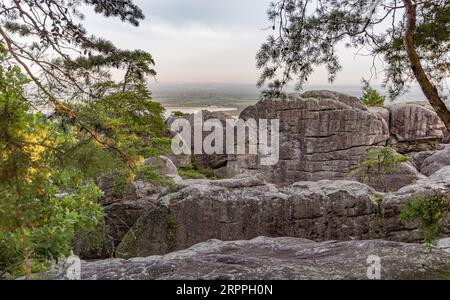 Blick auf den Weiss Lake vom Cheyenne Rock Village Park in der Nähe von Leesburg, Alabama Stockfoto