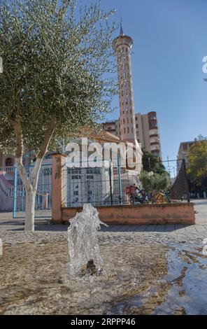 Wasserdetails am Großen Moschee-Brunnen, Fier, Albanien Stockfoto