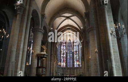 In der Kirche in der Zitadelle von Carcassonne in Frankreich Stockfoto