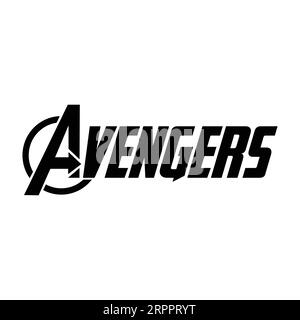 Avegers Logo Typografie T-Shirt Design, T-Shirt Print, Kalligraphie, Beschriftung, T-Shirt Designs, Silhouette-T-Shirt-Design Stock Vektor