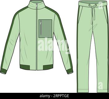 UNISEX WEAR SPORTS WEAR COORDINATE TRACKCUIT TOP UND JOGGER SET VEKTOR ILLUSTRATION Stock Vektor