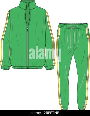 UNISEX WEAR SPORTS WEAR COORDINATE TRACKCUIT TOP UND JOGGER SET VEKTOR ILLUSTRATION Stock Vektor
