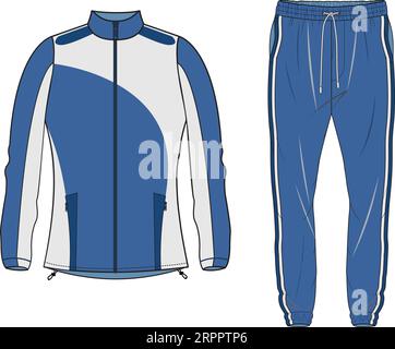 UNISEX WEAR SPORTS WEAR COORDINATE TRACKCUIT TOP UND JOGGER SET VEKTOR ILLUSTRATION Stock Vektor