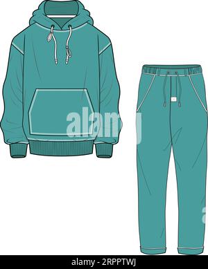 UNISEX WEAR SPORTS WEAR COORDINATE TRACKCUIT TOP UND JOGGER SET VEKTOR ILLUSTRATION Stock Vektor
