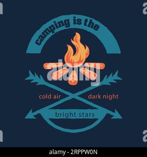 Camping ist die Antwort Typografie T-Shirt Design, T-Shirt Print, Kalligraphie, Beschriftung, T-Shirt Designs, Silhouette-T-Shirt-Design Stock Vektor