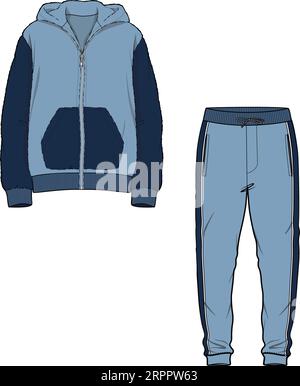 UNISEX WEAR SPORTS WEAR COORDINATE TRACKCUIT TOP UND JOGGER SET VEKTOR ILLUSTRATION Stock Vektor