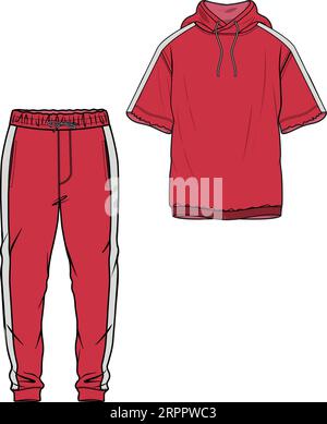 UNISEX WEAR SPORTS WEAR COORDINATE TRACKCUIT TOP UND JOGGER SET VEKTOR ILLUSTRATION Stock Vektor