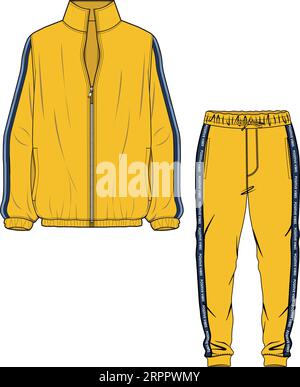 UNISEX WEAR SPORTS WEAR COORDINATE TRACKCUIT TOP UND JOGGER SET VEKTOR ILLUSTRATION Stock Vektor