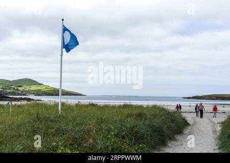 Narin Strand oder Strand. Ein mit der Blauen Flagge ausgezeichneter Strand in der Nähe von Portnoo und Ardara im County Donegal, Irland. An der Westküste des Wild Atlantic Way. Stockfoto