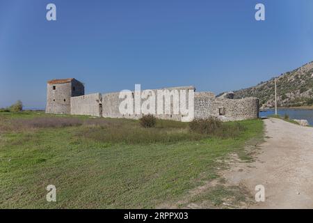 Venezianisches Dreieck Schloss in Butrint, Albanien Stockfoto