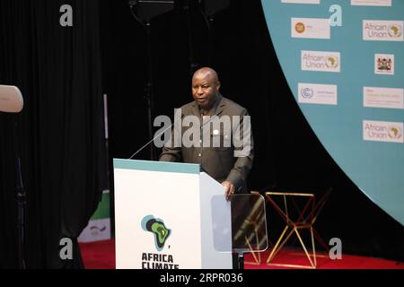 Nairobi, Kenia. September 2023. Der burundische Präsident Evariste Ndayishimiye spricht am zweiten Tag des Afrika-Klimagipfels im Kenyatta International Conference Centre in Nairobi. Quelle: SOPA Images Limited/Alamy Live News Stockfoto