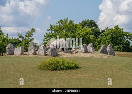 Havangdosen Steinkammergrab in der Nähe der Strände von Havang in Schweden Stockfoto