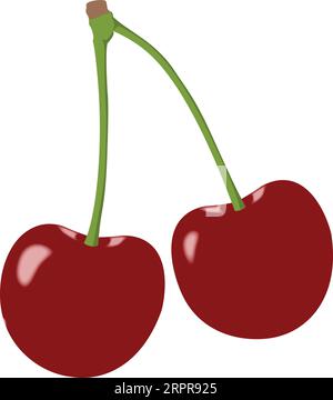 Zwei rote Kirschen Stock Vektor