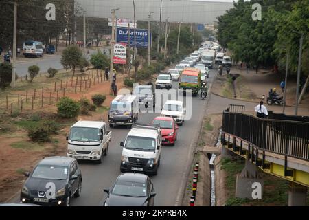 Nairobi, Kenia. September 2023. Verkehrsstillstand aufgrund des laufenden Afrika-Klimagipfels in Nairobi. (Foto: James Wakibia/SOPA Images/SIPA USA) Credit: SIPA USA/Alamy Live News Stockfoto