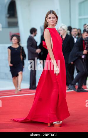 Venedig, Italien. September 2023. Benedetta Porcaroli besuchte die Enea Premiere im Rahmen des 80. Filmfestivals von Venedig (Mostra) am 5. September 2023 in Venedig. Foto von Aurore Marechal/ABACAPRESS.COM Credit: Abaca Press/Alamy Live News Stockfoto