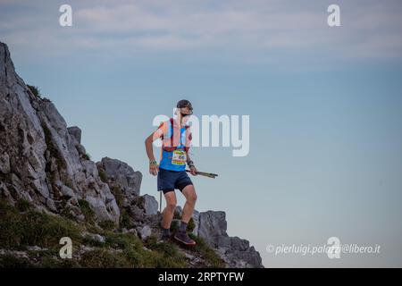 Serina Italia 3. September 2023: Gefährlicher Berglauf für körperlich und psychisch hochtrainierte Athleten Stockfoto