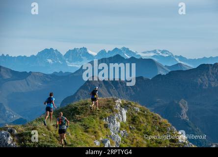 Serina Italia 3. September 2023: Gefährlicher Berglauf für körperlich und psychisch hochtrainierte Athleten Stockfoto