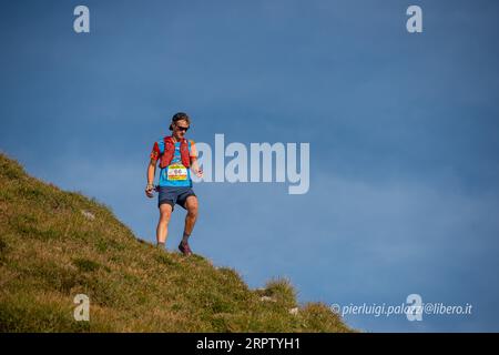 Serina Italia 3. September 2023: Gefährlicher Berglauf für körperlich und psychisch hochtrainierte Athleten Stockfoto