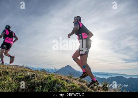 Serina Italia 3. September 2023: Gefährlicher Berglauf für körperlich und psychisch hochtrainierte Athleten Stockfoto