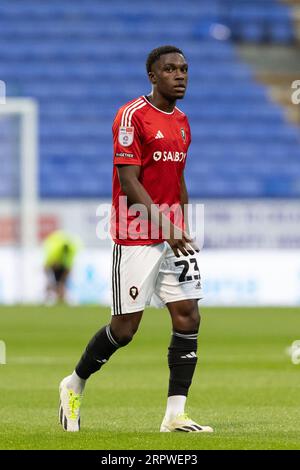 Bolton, UK, 5. September 2023, Kevin Berkoe aus Salford City während des Spiels der EFL Trophy North Group E zwischen Bolton Wanderers und Salford City im Toughsheet Community Stadium am Dienstag, 5. September 2023 (Foto: Phil Bryan/Alamy Live News) Stockfoto