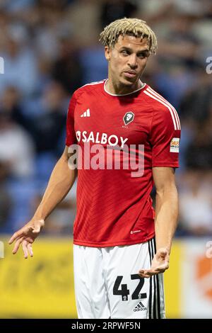 Bolton, UK, 5. September 2023, Theo Vassell aus Salford City während des Spiels der EFL Trophy North Group E zwischen Bolton Wanderers und Salford City im Toughsheet Community Stadium am Dienstag, 5. September 2023 (Foto: Phil Bryan/Alamy Live News) Stockfoto