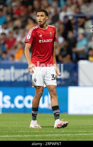 Bolton, UK, 5. September 2023, Marcus Dackers of Salford City während des Spiels der EFL Trophy North Group E zwischen Bolton Wanderers und Salford City im Toughsheet Community Stadium am Dienstag, 5. September 2023 (Foto: Phil Bryan/Alamy Live News) Stockfoto