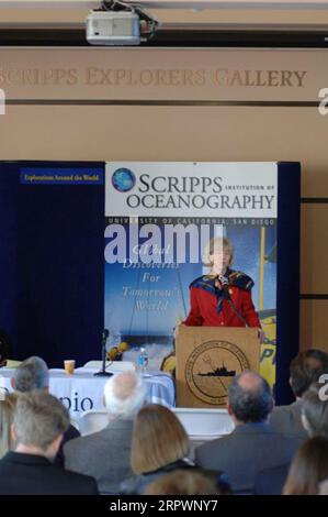 Besuchen Sie das Birch Aquarium der Scripps Institution of Oceanography, La Jolla, Kalifornien, mit einer Rede über die Erforschung alternativer Energiequellen und einer Führung durch das Aquarium und die Umgebung der Scripps Institution Stockfoto