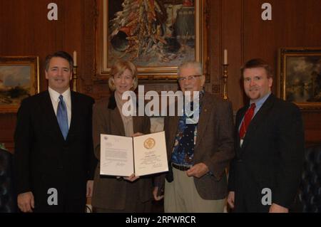 Veranstaltungen zu Ehren von Chandler Robbins, leitender Ornithologe, Gründer des North American Breeding Bird Survey und Forscher-Wildtierbiologe am U.S. Geological Survey Patuxent Wildlife Research Center in Laurel, Maryland, pensionierte nach 60 Jahren Arbeit der Bundesregierung im Bereich des Vogelschutzes Stockfoto