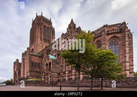 Liverpool Anglican Cathedral, ein denkmalgeschütztes Gebäude am St. James Mount, Merseyside, England, Großbritannien Stockfoto