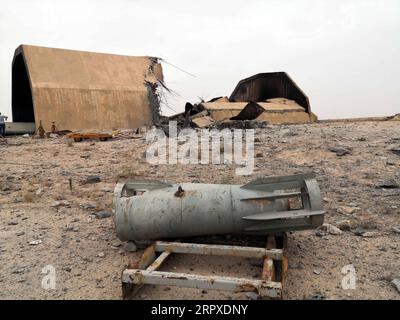 200519 -- PEKING, 19. Mai 2020 -- Foto vom 18. Mai 2020 zeigt ein Luftverteidigungssystem, das auf dem Luftstützpunkt Watya, etwa 140 km südwestlich von Tripoli, Libyen, gefunden wurde. Die von den Vereinten Nationen unterstützte Regierung Libyens kündigte am Montag die Übernahme eines großen Luftwaffenstützpunktes von der rivalisierenden östlichen Armee im Südwesten Libyens an. Foto von /Xinhua XINHUA FOTOS DES TAGES HamzaxTurkia PUBLICATIONxNOTxINxCHN Stockfoto