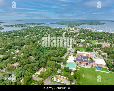 Luftaufnahme von Sag Harbor, NY Stockfoto