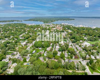 Luftaufnahme von sag Harbor, ny Stockfoto