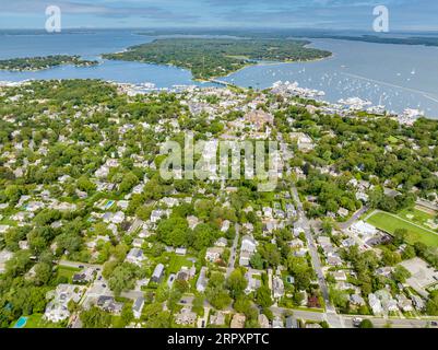 Luftaufnahme von sag Harbor, ny Stockfoto